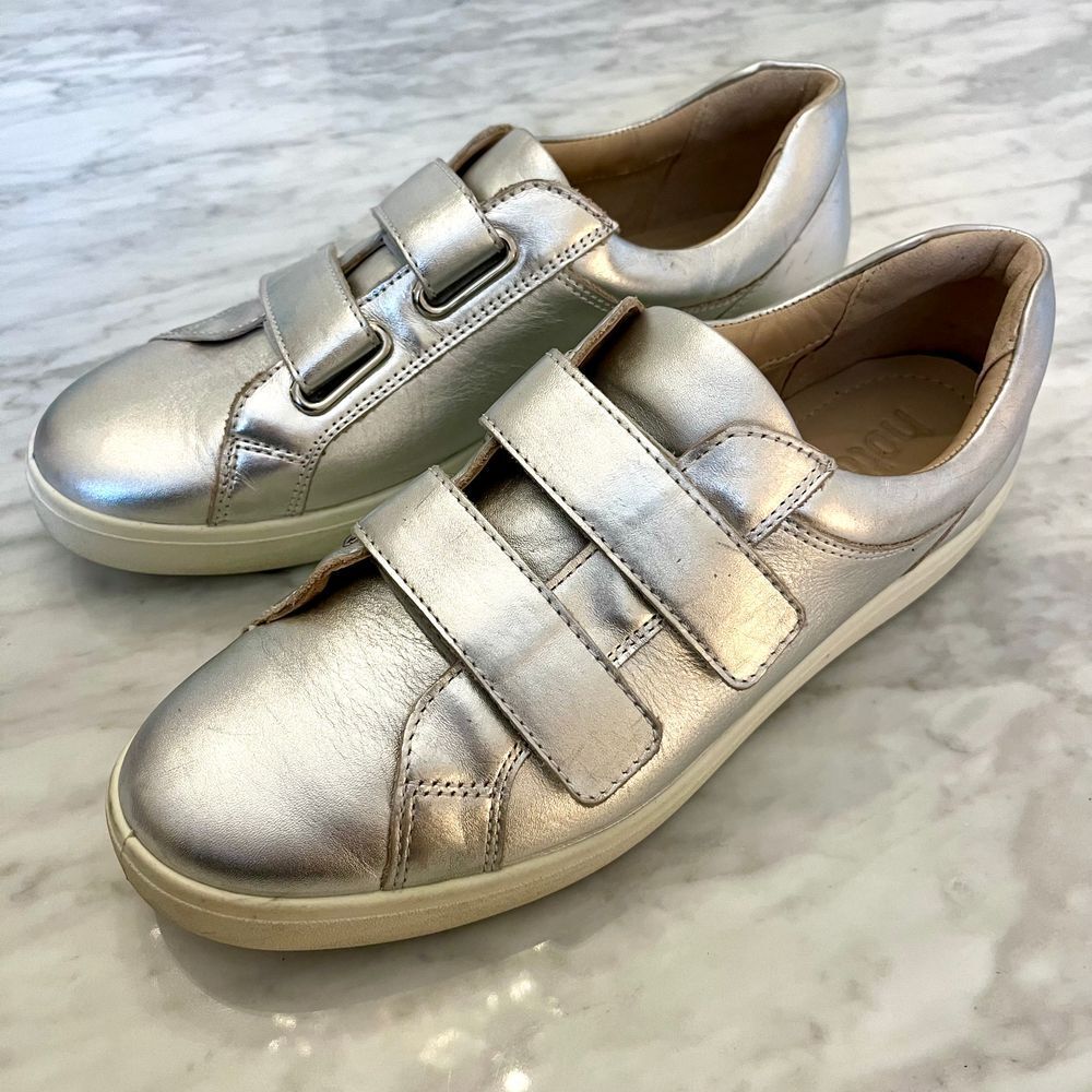 Hotter Skip Trainers Sneakers in Bright Metallic Silver EU 41.5